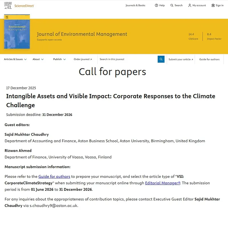 Intangible Assets and Visible Impact: Corporate Responses to the Climate Challenge