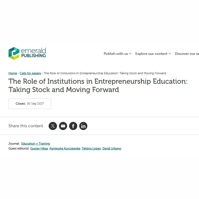 The Role of Institutions in Entrepreneurship Education: Taking Stock and Moving Forward