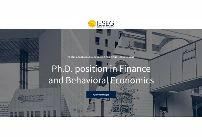 Fully Funded PhD in Finance/Economics 
