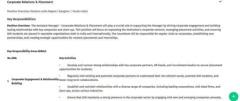 GIM Career Opportunity: Assistant Manager 