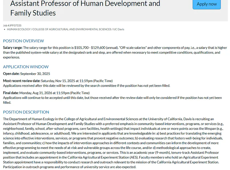 UC Davis Faculty Recruitment 2026: Assistant Professor