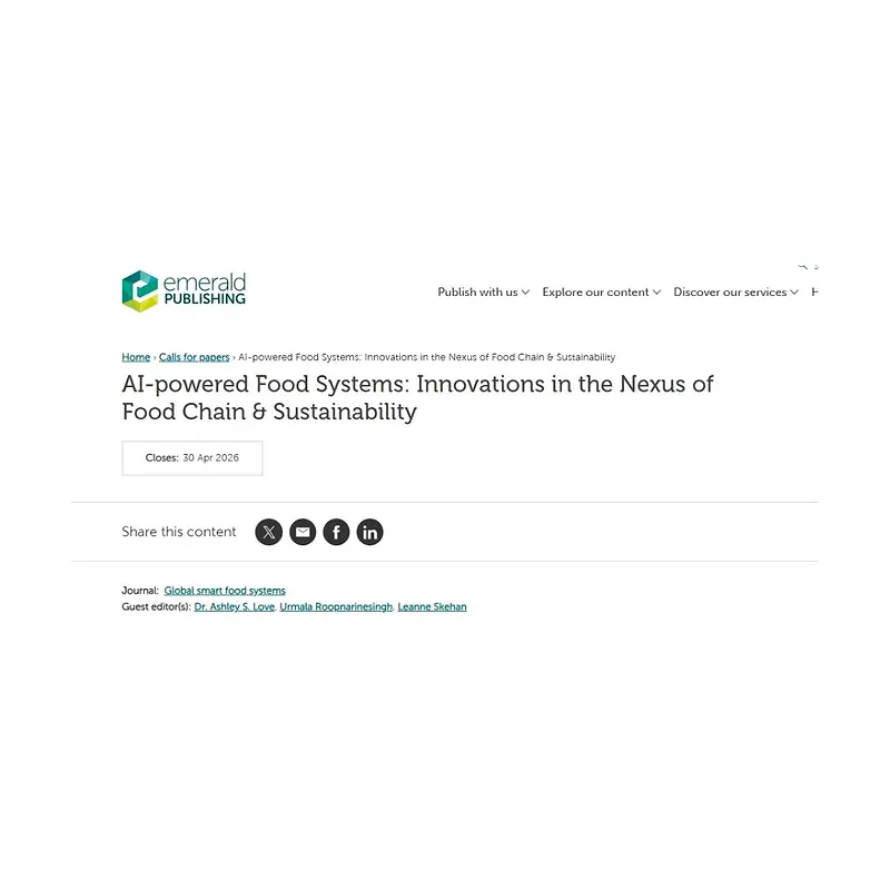 AI‑powered Food Systems: Innovations in the Nexus of Food Chain & Sustainability