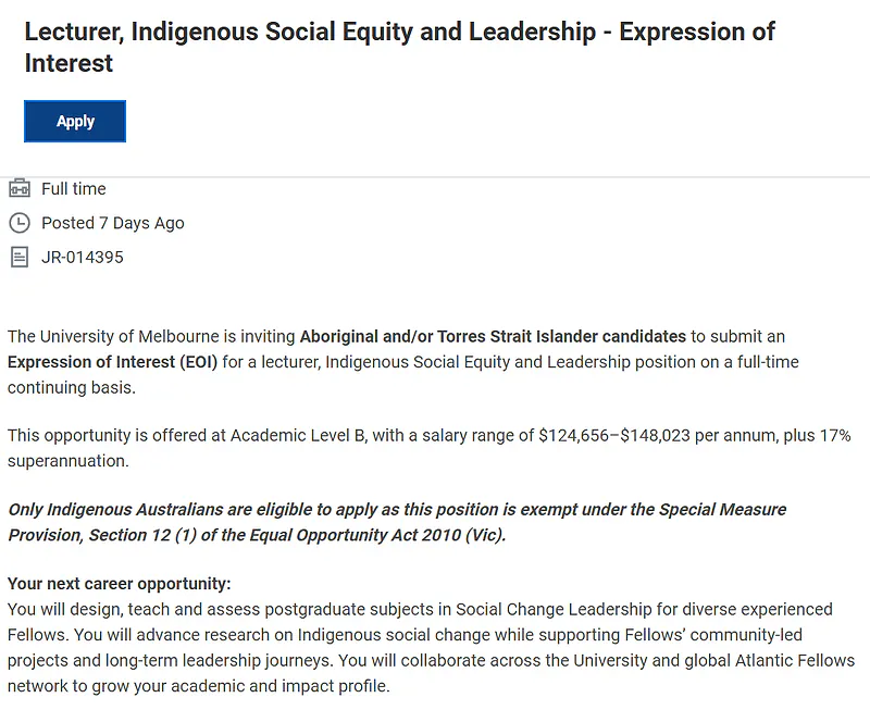 Lecturer at University of Melbourne