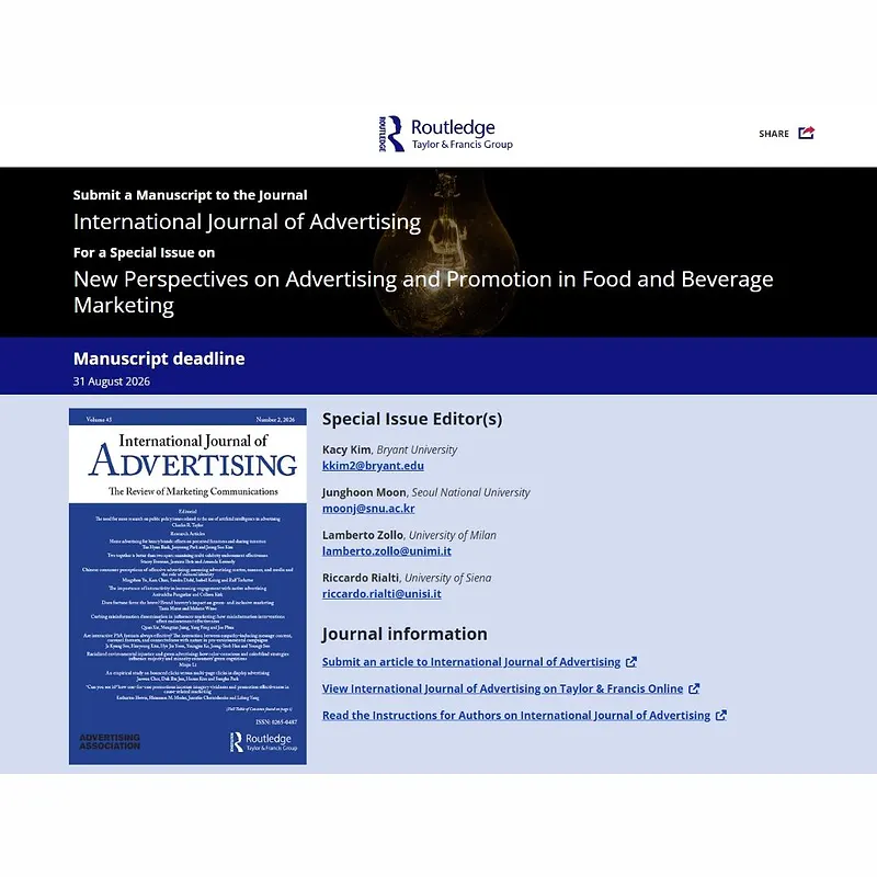 New Perspectives on Advertising and Promotion in Food and Beverage Marketing
