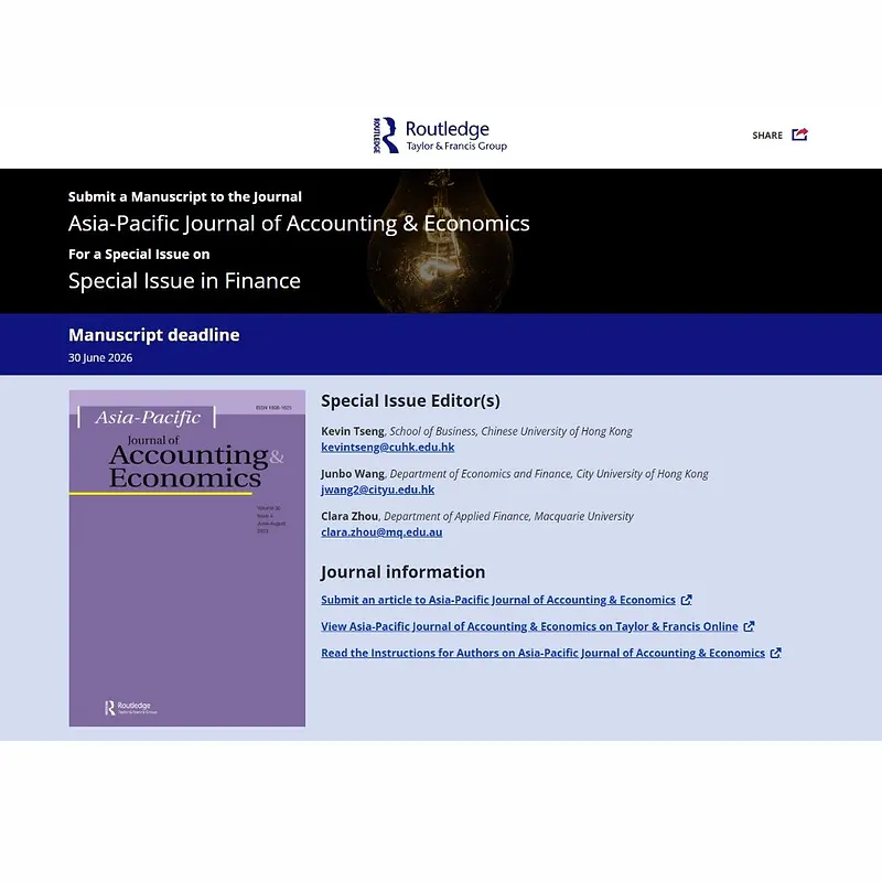 Special Issue in Finance