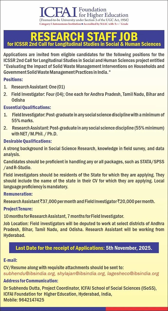 Research Assistant & Field Investigator