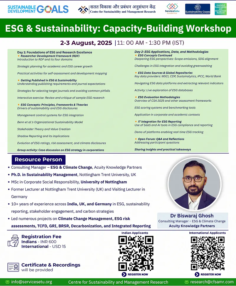 ESG & Sustainability: Capacity Building Workshop