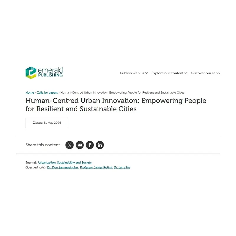 "Human-Centred Urban Innovation: Empowering People for Resilient and Sustainable Cities"