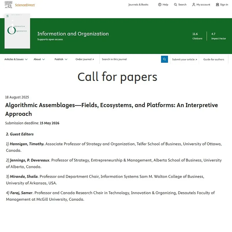  “Algorithmic Assemblages—Fields, Ecosystems, and Platforms: An Interpretive Approach”