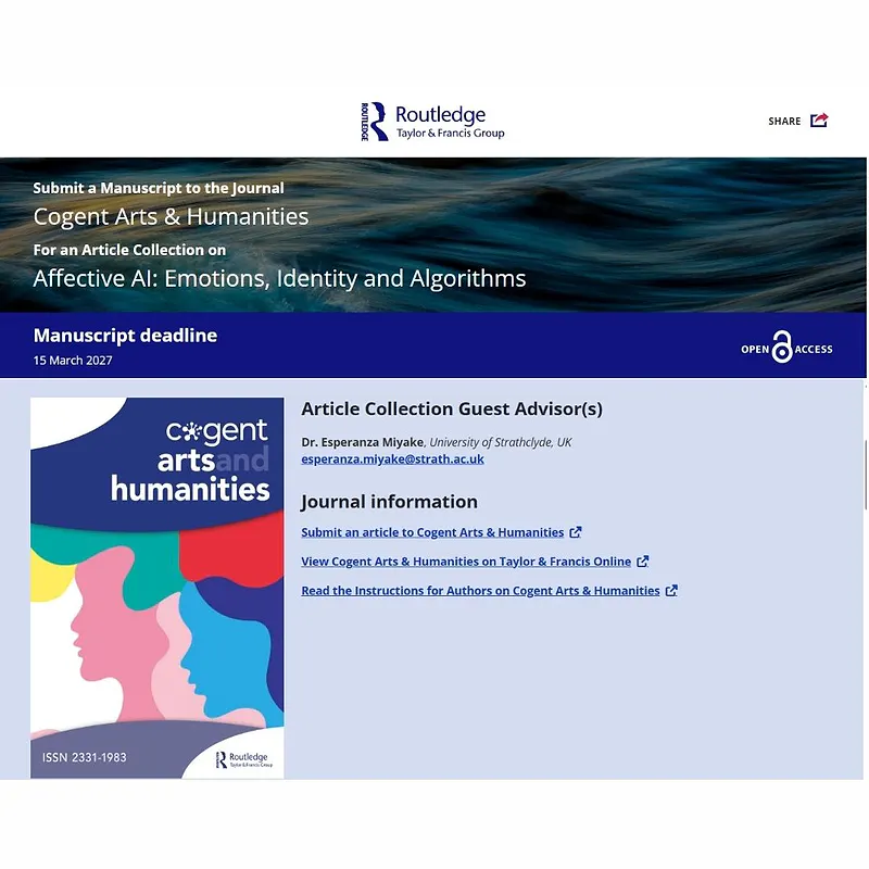 Article Collection on Affective AI: Emotions, Identity and Algorithms