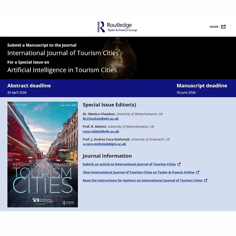 𝗔𝗿𝘁𝗶𝗳𝗶𝗰𝗶𝗮𝗹 𝗜𝗻𝘁𝗲𝗹𝗹𝗶𝗴𝗲𝗻𝗰𝗲 𝗶𝗻 𝗧𝗼𝘂𝗿𝗶𝘀𝗺 𝗖𝗶𝘁𝗶𝗲𝘀