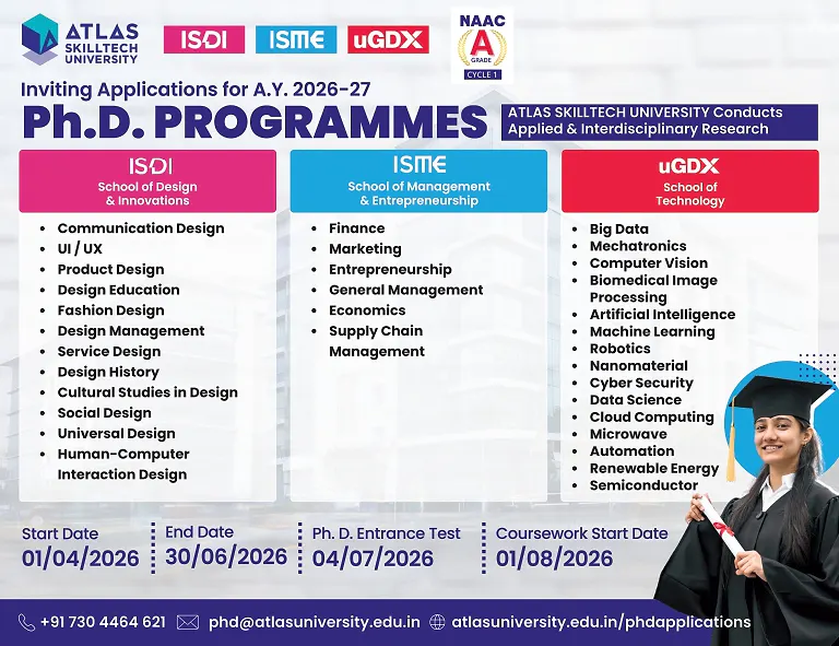 Ph.D. Admissions 2026-27: ATLAS SkillTech University