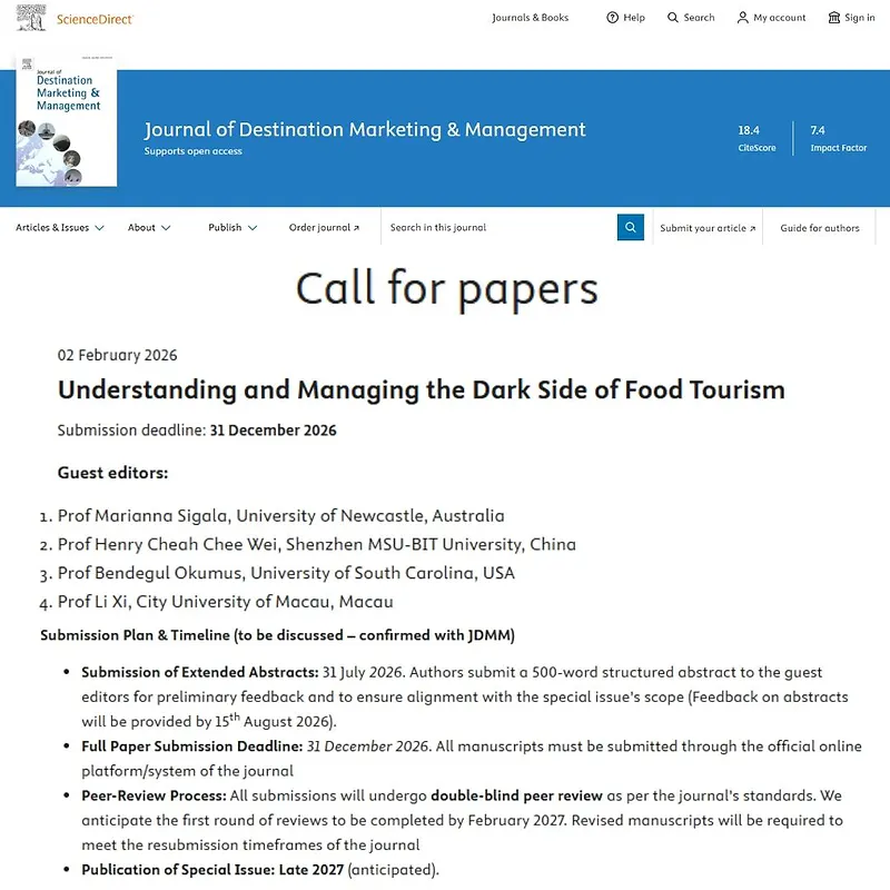 Understanding and Managing the Dark Side of Food Tourism
