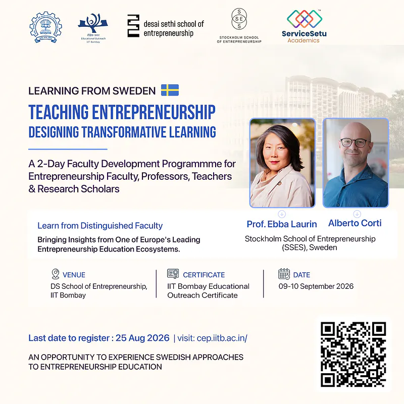 Teaching Entrepreneurship: Designing Transformative Learning | IIT Bombay, 9–10 September 2026
