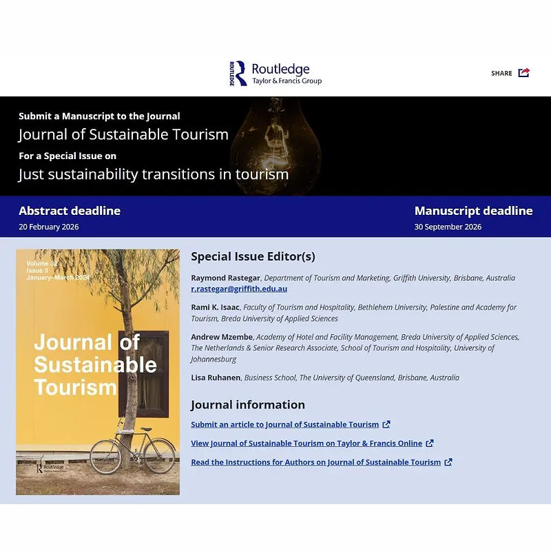 Just Sustainability Transitions in Tourism