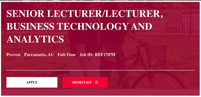 Senior Lecturer/Lecturer, Business Technology and Analytics