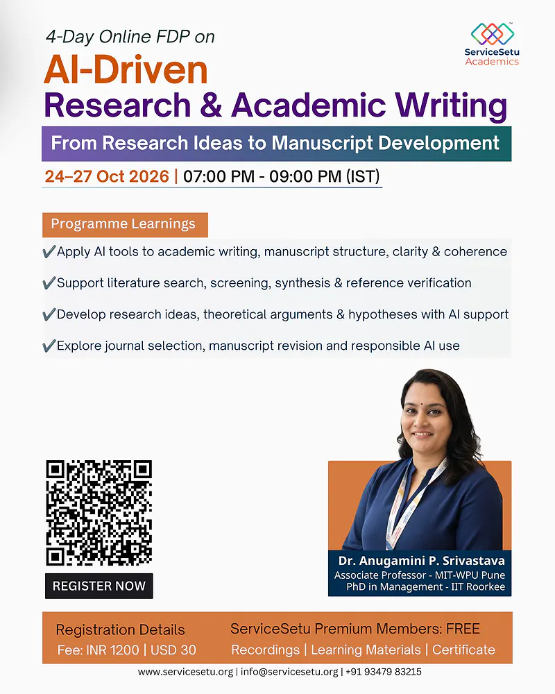 AI-Driven Research and Academic Writing | Dr. Anugamini [PhD, IIT Roorkee], MIT-WPU, Pune
