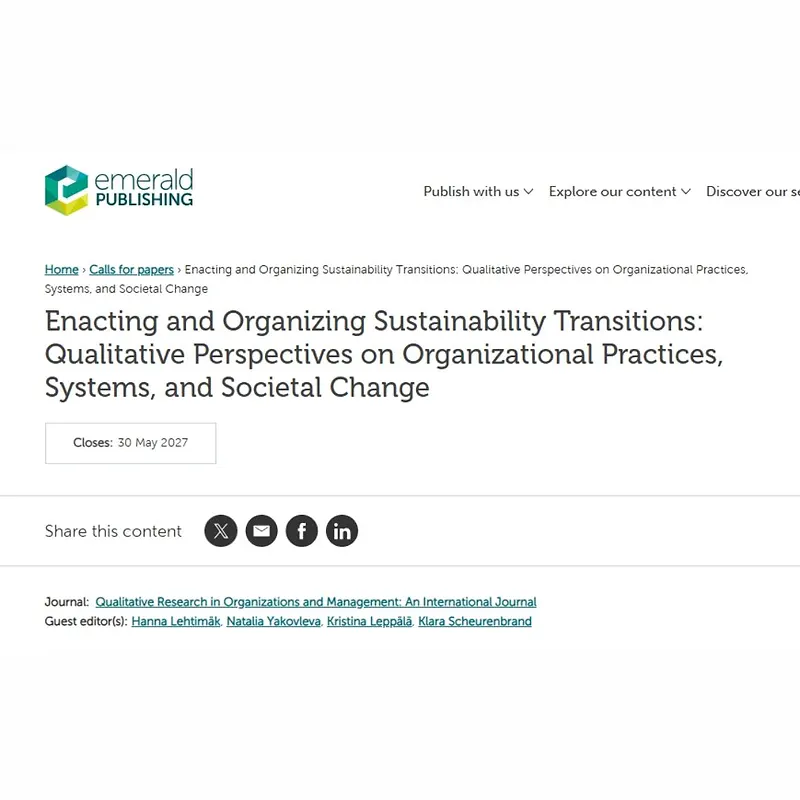 Enacting and Organizing Sustainability Transitions: Qualitative Perspectives on Organizational Practices, Systems, and Societal Change
