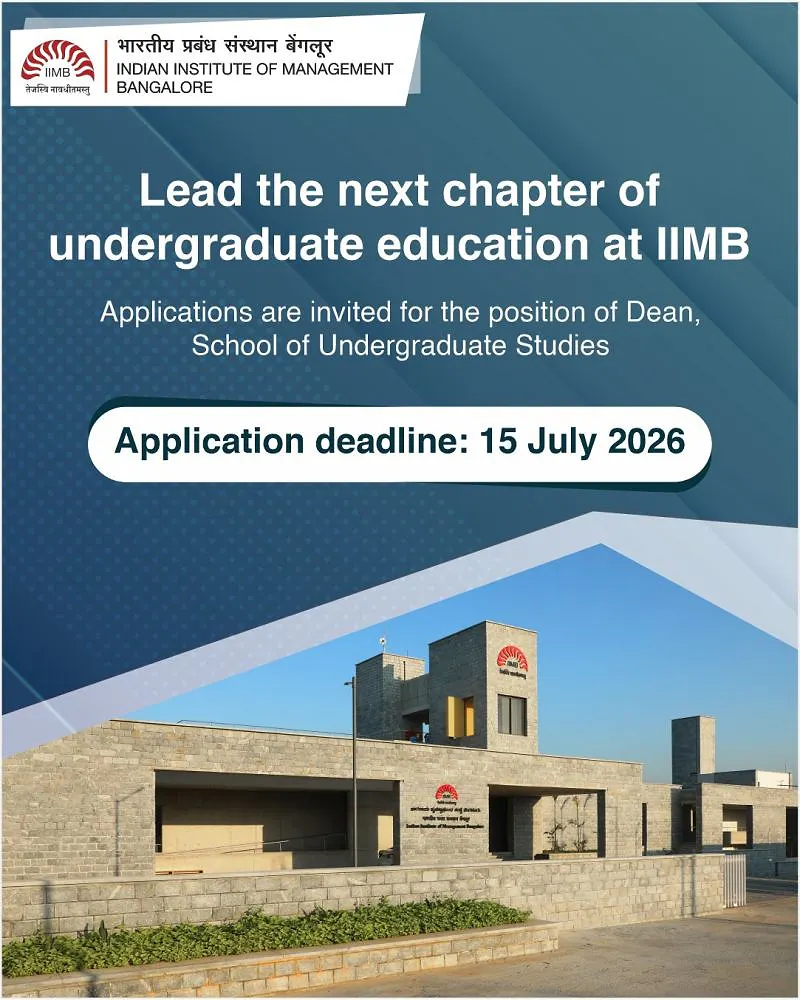 Executive Academic Leadership Opportunity: IIM Bangalore Invites Applications for Dean, School of Undergraduate Studies