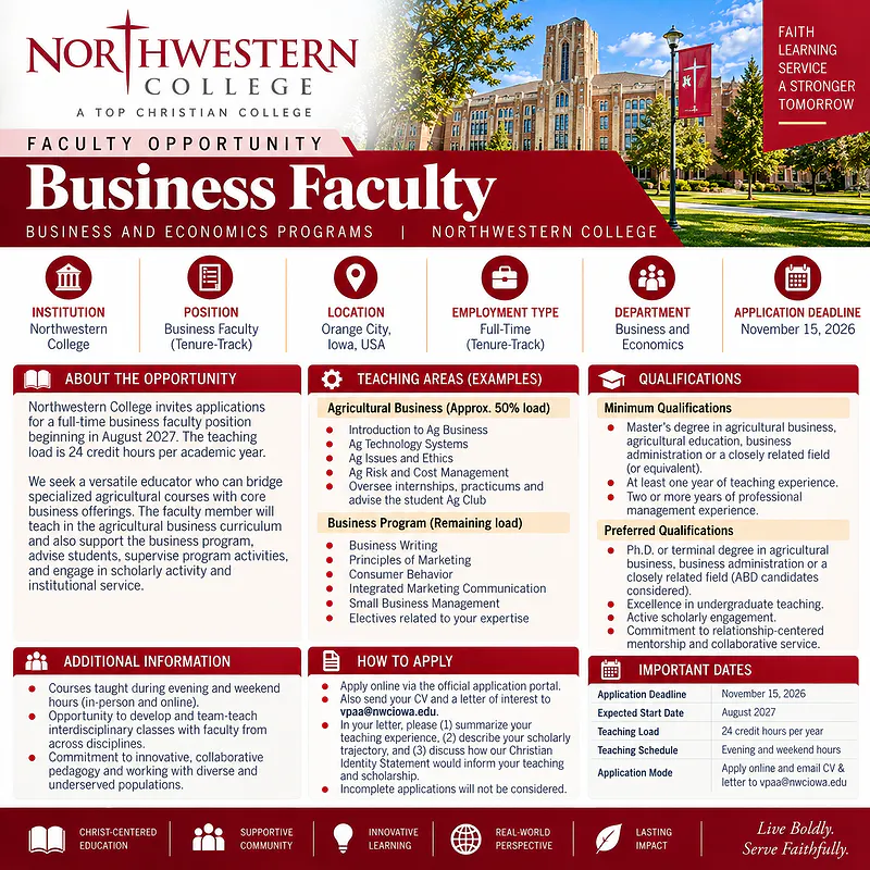 Business Faculty – Northwestern College