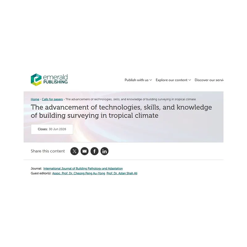 The Advancement of Technologies, Skills, and Knowledge of Building Surveying in Tropical Climate