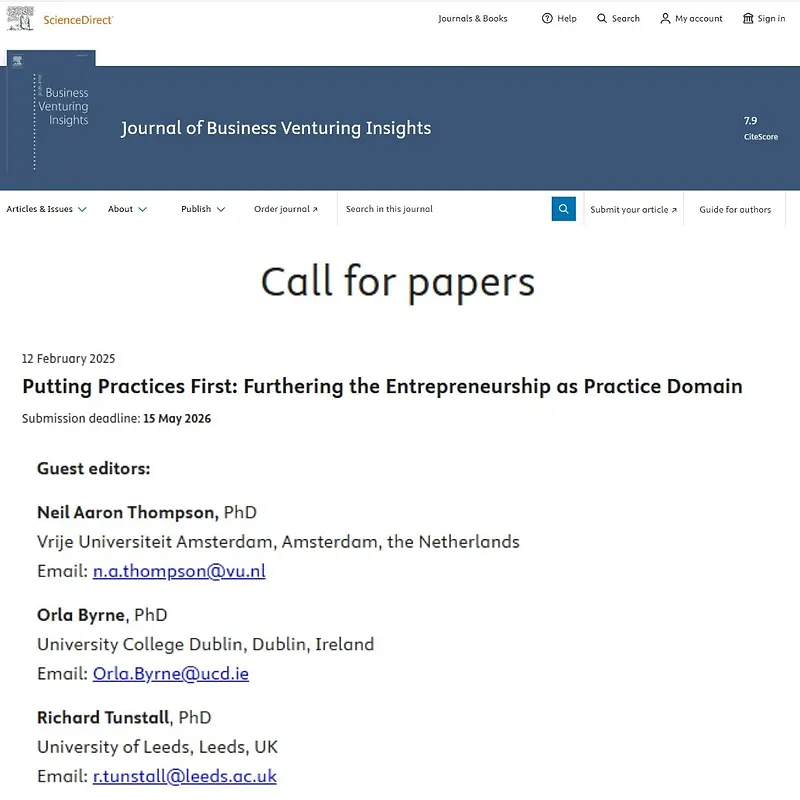 Putting Practices First: Furthering the Entrepreneurship as Practice Domain