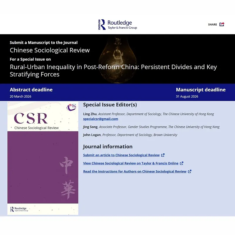 Rural-Urban Inequality in Post-Reform China: Persistent Divides and Key Stratifying Forces
