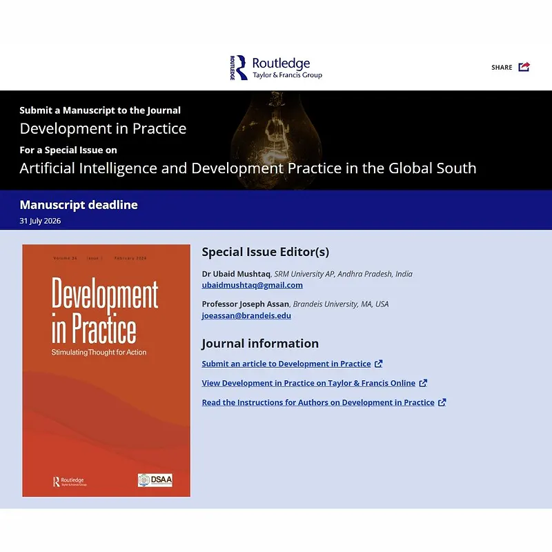 𝗔𝗿𝘁𝗶𝗳𝗶𝗰𝗶𝗮𝗹 𝗜𝗻𝘁𝗲𝗹𝗹𝗶𝗴𝗲𝗻𝗰𝗲 𝗮𝗻𝗱 𝗗𝗲𝘃𝗲𝗹𝗼𝗽𝗺𝗲𝗻𝘁 𝗣𝗿𝗮𝗰𝘁𝗶𝗰𝗲 𝗶𝗻 𝘁𝗵𝗲 𝗚𝗹𝗼𝗯𝗮𝗹 𝗦𝗼𝘂𝘁𝗵