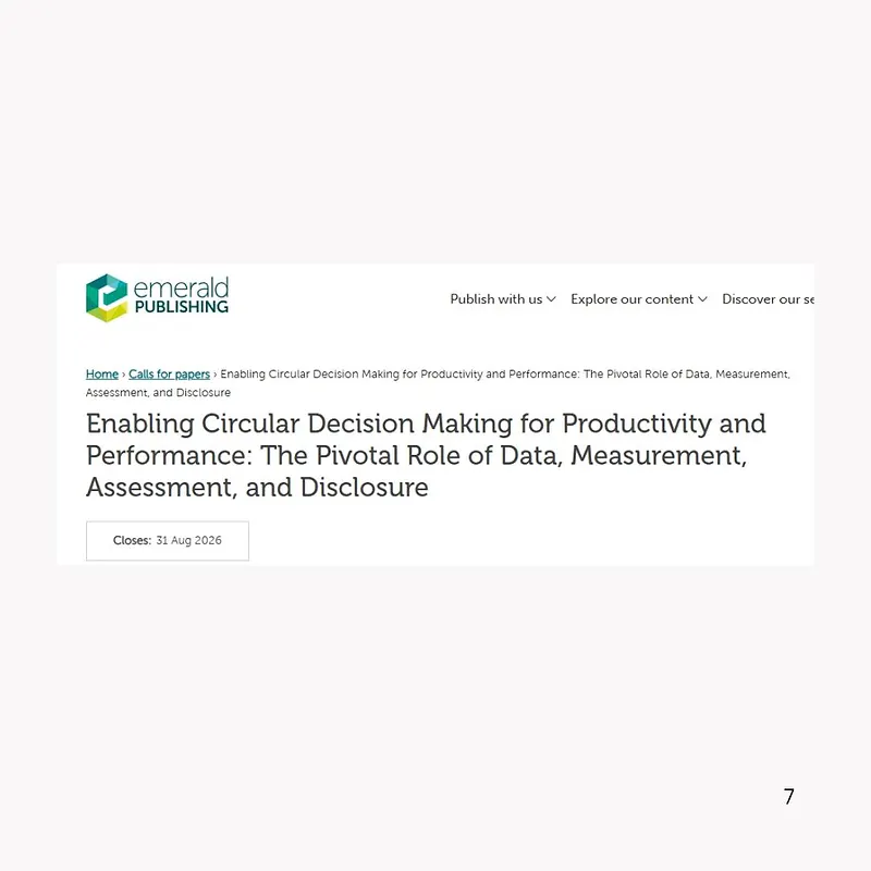Enabling Circular Decision Making for Productivity and Performance: The Role of Data, Measurement, Assessment, and Disclosure