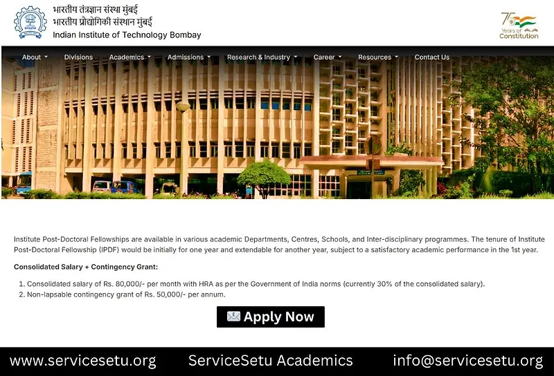 Institute Post Doctoral Fellowship | IIT Bombay