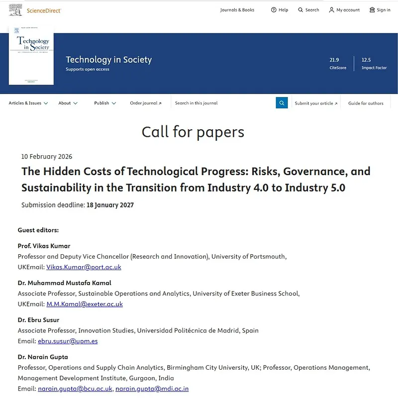 The Hidden Costs of Technological Progress: Risks, Governance, and Sustainability in the Transition from Industry 4.0 to Industry 5.0
