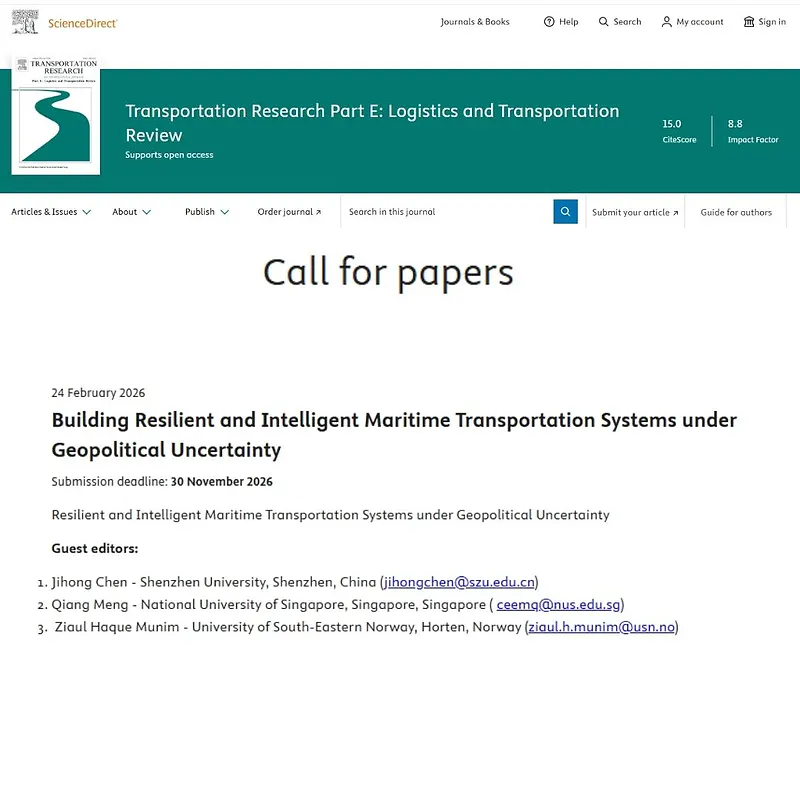 Building Resilient and Intelligent Maritime Transportation Systems under Geopolitical Uncertainty