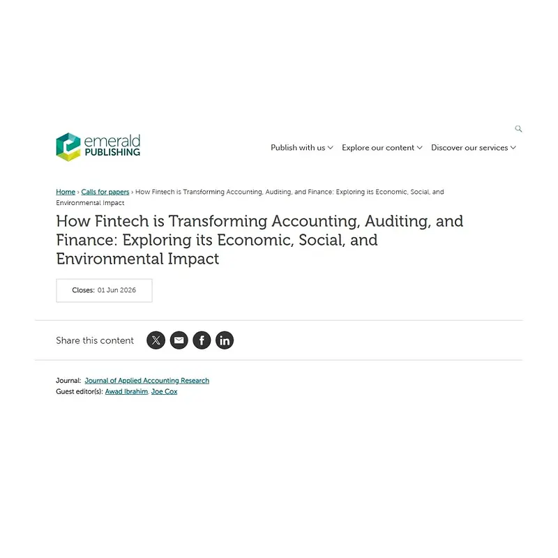 How Fintech is Transforming Accounting, Auditing, and Finance: Exploring its Economic, Social, and Environmental Impact