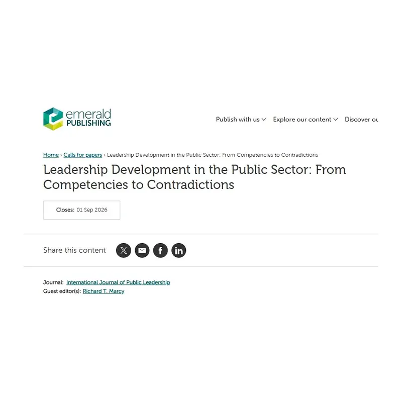 Leadership Development in the Public Sector: From Competencies to Contradictions
