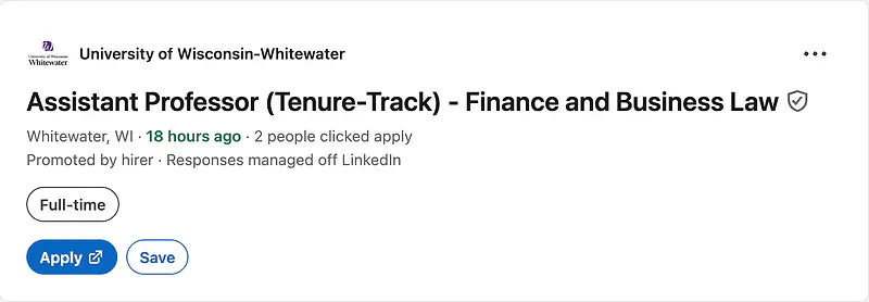 Assistant Professor (Tenure-Track) - Finance and Business Law