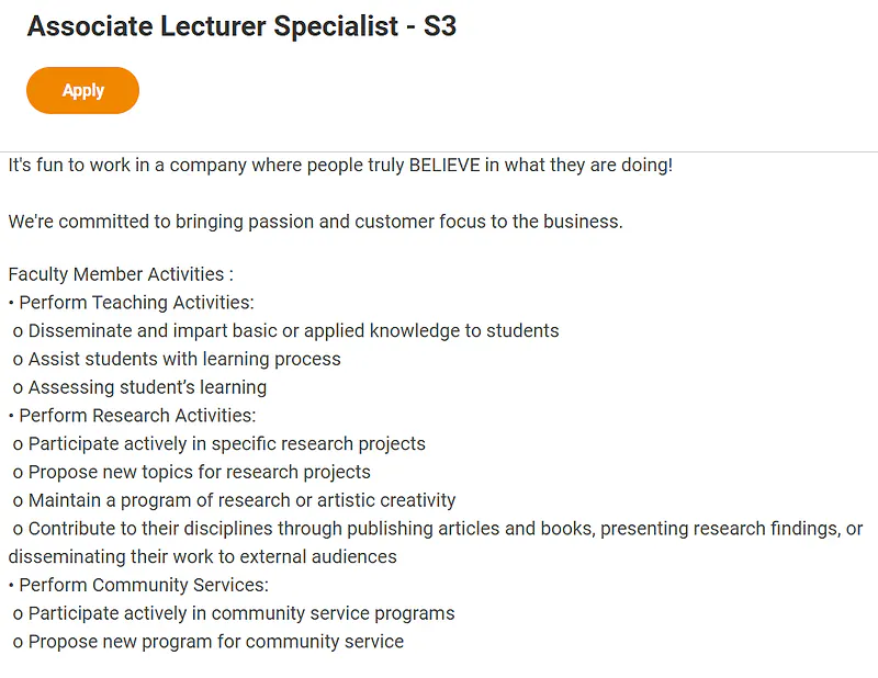 BINUS University Recruitment 2026: Associate Lecturer Specialist – S3