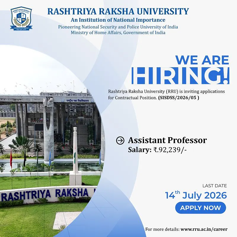 Faculty Recruitment: Assistant Professor (Contractual) | Rashtriya Raksha University (RRU)