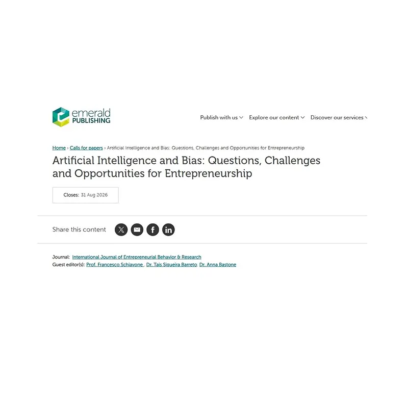 Artificial Intelligence and Bias: Questions, Challenges and Opportunities for Entrepreneurship