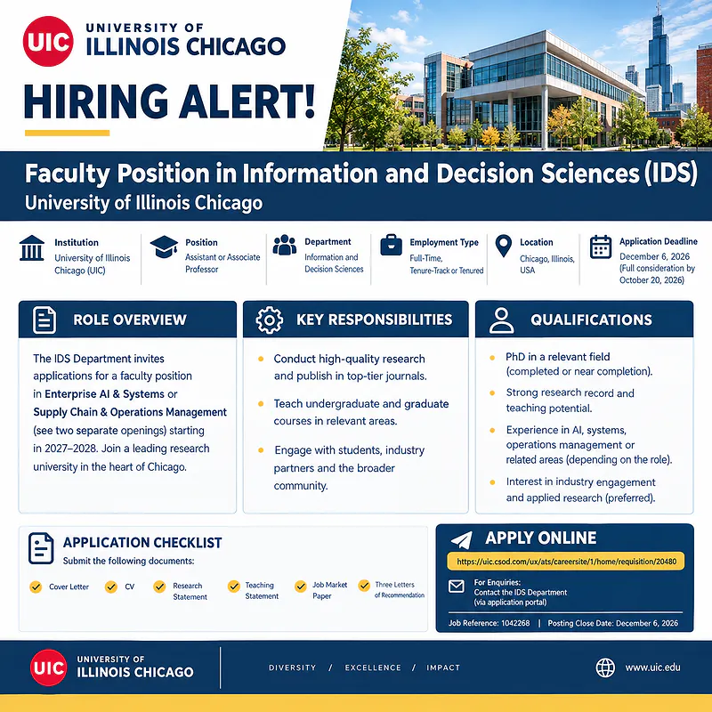 Academic Opportunities: Information and Decision Sciences – University of Illinois Chicago