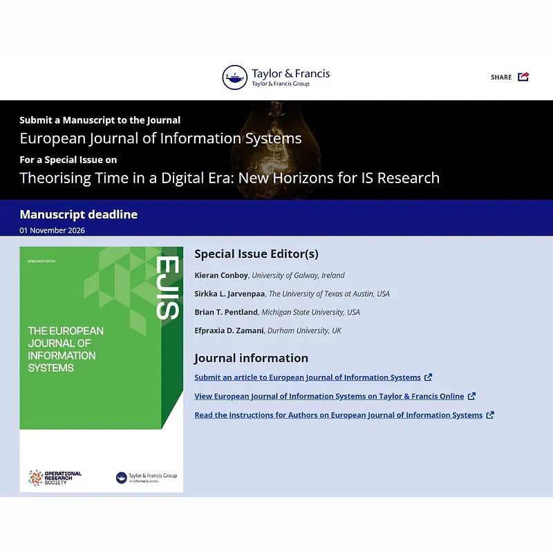 Theorising Time in a Digital Era: New Horizons for IS Research