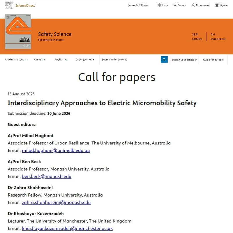 “Interdisciplinary Approaches to Electric Micromobility Safety”