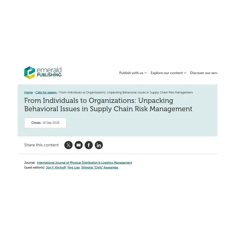 From Individuals to Organizations: Unpacking Behavioral Issues in Supply Chain Risk Management