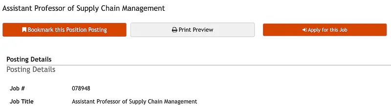 Assistant Professor of Supply Chain Management – Syracuse University