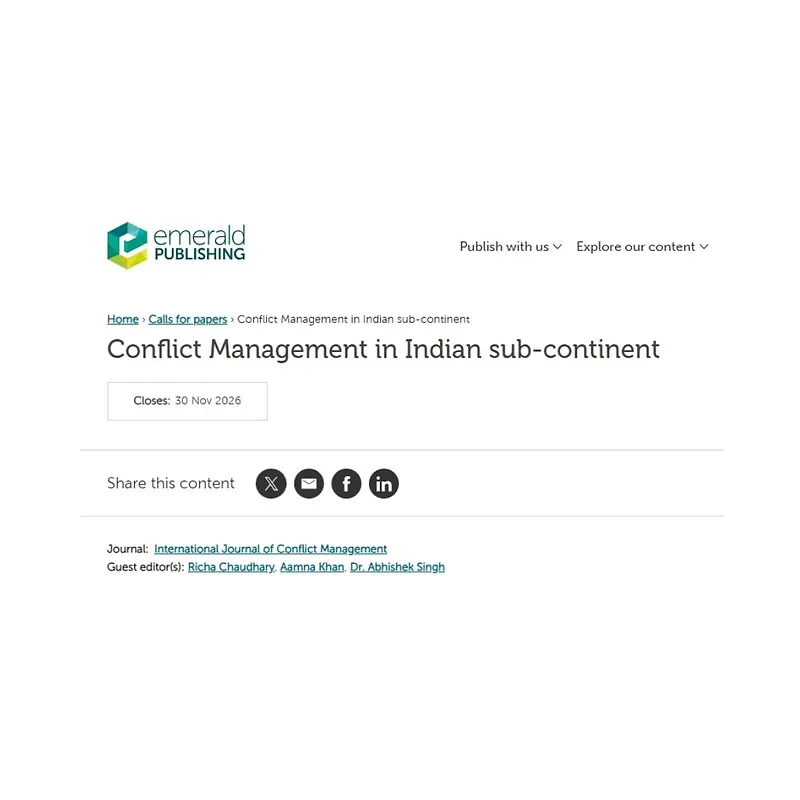 Conflict Management in Indian Sub-Continent