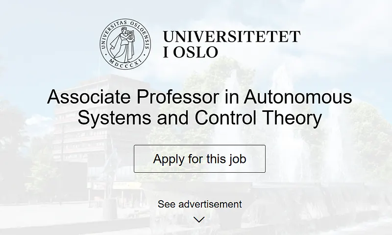 University of Oslo Recruitment: Associate Professor 