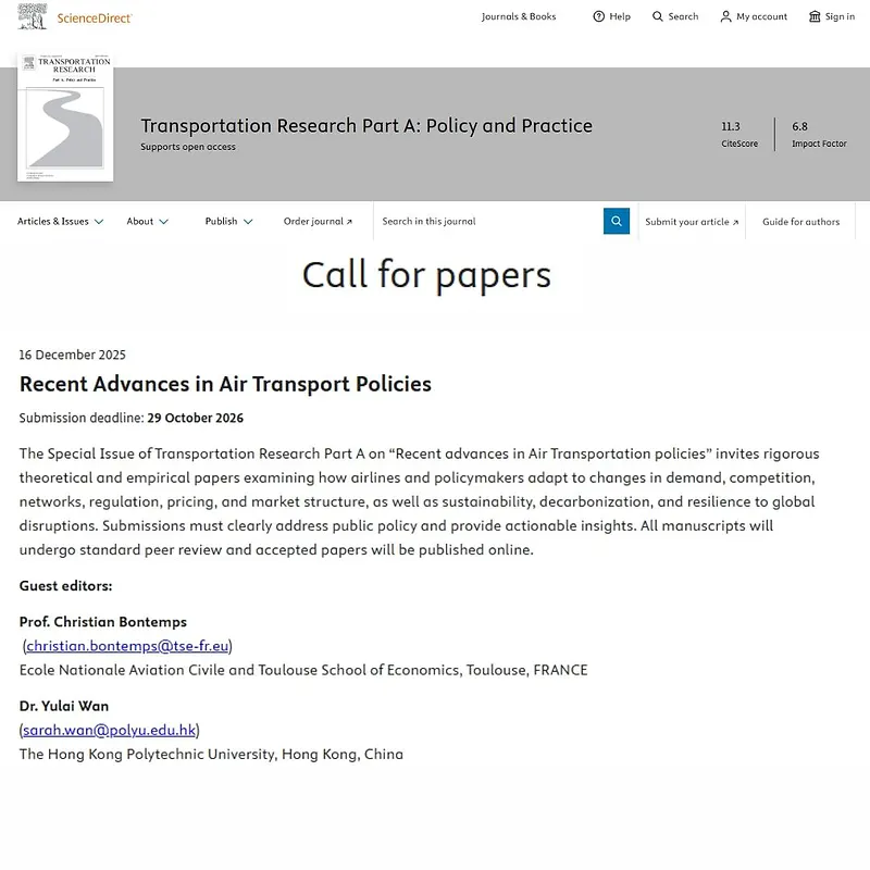 Recent Advances in Air Transport Policies