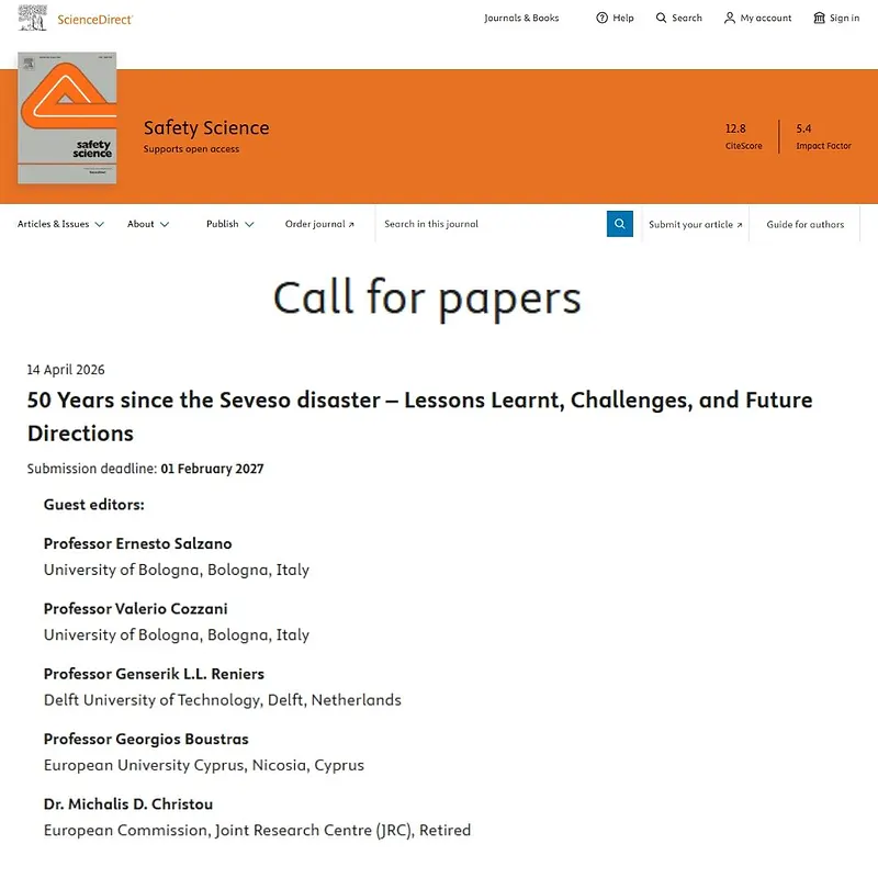 "50 Years since the Seveso disaster – Lessons Learnt, Challenges, and Future Directions"