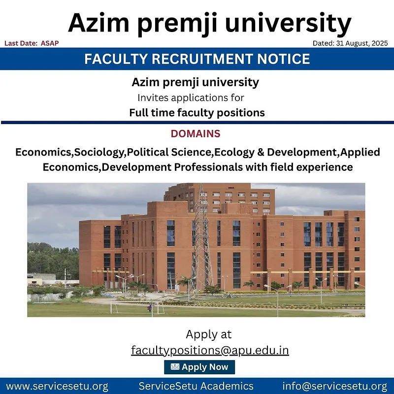 Full-time Faculty Positions – Azim Premji University, Ranchi Campus
