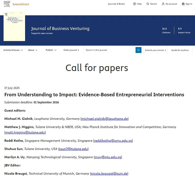 “From Understanding to Impact: Evidence-Based Entrepreneurial Interventions”