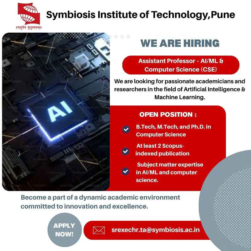 Faculty Recruitment – Assistant Professor (AI/ML & CSE), SIT Pune